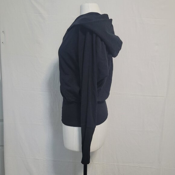 Community Black Zip Front Hooded Jacket Size M - Picture 7 of 12